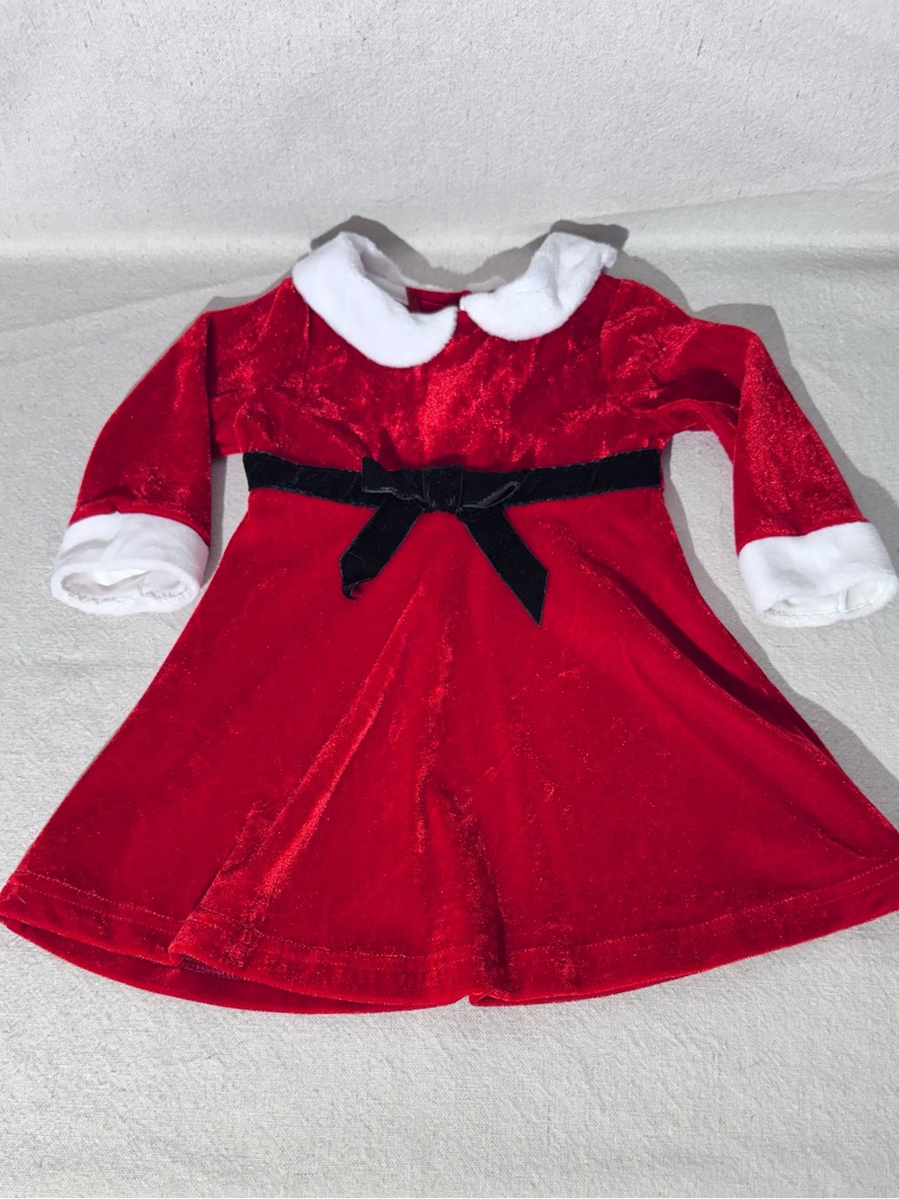 Infant Red Velvet A-Line Christmas Holiday Dress